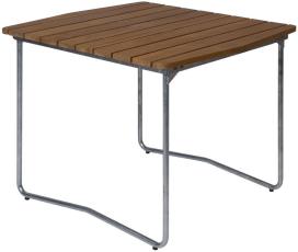 Bord B31 84x92 cm Obehandlad Teak / Varmf&ouml;rzinkat Stativ - Grythyttan St&aring;lm&ouml;bler - Bonus M&ouml;bler
