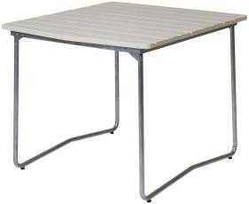 Bord B31 84x92 cm Vitlackad Ek / Varmf&ouml;rzinkat Stativ - Grythyttan St&aring;lm&ouml;bler - Bonus M&ouml;bler
