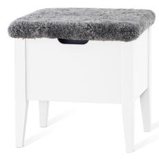 Klinte 45 cm Vitlack Gr&aring; &Auml;kta F&aring;rskinn - Torkelson - Bonus M&ouml;bler