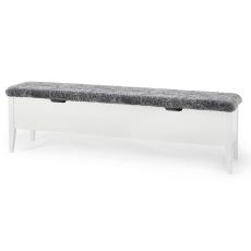Klinte 160 cm Vitlack Gr&aring; &Auml;kta F&aring;rskinn - Torkelson - Bonus M&ouml;bler