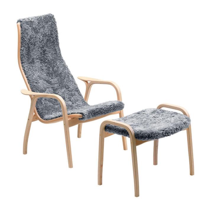 Bild 2, Lamino Lackad Bok Fårskinn Graphite - Swedese - Bonus Möbler