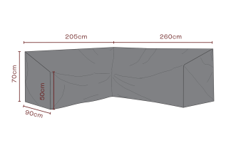 H&ouml;rnsoffa Andas 260X205, D90, H70 cm - Brafab - Bonus M&ouml;bler