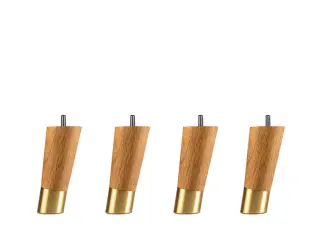 Lutande Tr&auml;ben med metallkant Ek / M&auml;ssing 12 cm - Hilding Anders - Bonus M&ouml;bler