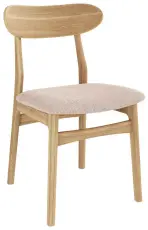 Aster med beige tygsits Oljad ek - Cas&oslash; Furniture - Bonus M&ouml;bler