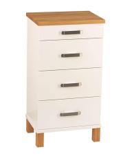 Nadja 40 cm 4 l&aring;dor St&aring;lben Vitlackad MDF & Oljad Ek - Oscarssons M&ouml;bel - Bonus M&ouml;bler