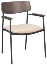 Maymont Brunlackad ek / Ljusbeige tyg - Rowico Home - Bonus M&ouml;bler