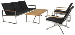 Gotland Rostfritt st&aring;l / Teak - Brafab - Bonus M&ouml;bler