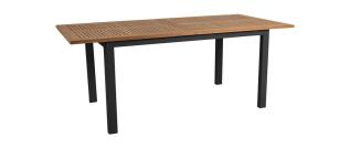 Lyon 194-252X92 cm Mattsvart / Teak - Brafab - Bonus M&ouml;bler