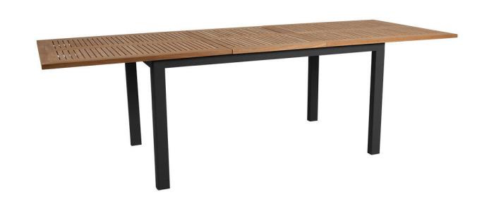 Bild 2, Lyon 194-252X92 cm Mattsvart / Teak - Brafab - Bonus Möbler