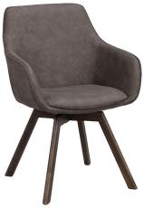 Alison Tr&auml;ben / M&ouml;rkgr&aring; microfiber Brunlackad ek - Rowico Home - Bonus M&ouml;bler