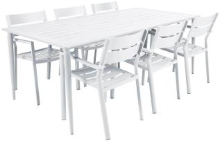 Nimes 200X98 cm och Delia Karmstol Vit - Brafab - Bonus M&ouml;bler