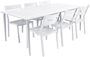 Nimes 200X98 cm och Delia Matstol Vit - Brafab - Bonus M&ouml;bler