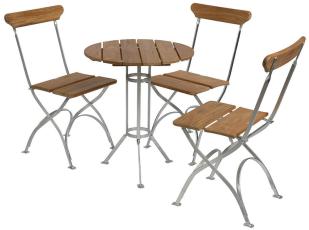 Bryggerigrupp 2 Obehandlad Teak / Varmf&ouml;rzinkat Stativ - Grythyttan St&aring;lm&ouml;bler - Bonus M&ouml;bler