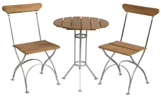 Bryggerigrupp 1 Obehandlad Teak / Varmf&ouml;rzinkat Stativ - Grythyttan St&aring;lm&ouml;bler - Bonus M&ouml;bler