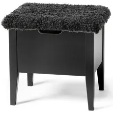 Klinte 45 cm Svartlack Gr&aring; F&aring;rskinnslook - Torkelson - Bonus M&ouml;bler