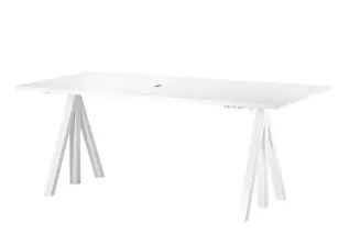 String Works H&ouml;j- och S&auml;nkbart M&ouml;tesbord 180X90 cm Vit Laminat - String - Bonus M&ouml;bler