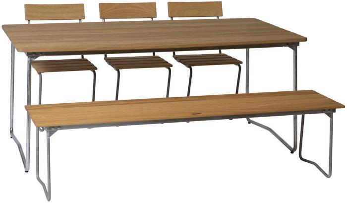 Bild 8, Bord B31 170x92 cm Oljad Ek / Varmförzinkat Stativ - Grythyttan Stålmöbler - Bonus Möbler