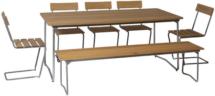 Bild 9, Bord B31 170x92 cm Oljad Ek / Varmförzinkat Stativ - Grythyttan Stålmöbler - Bonus Möbler