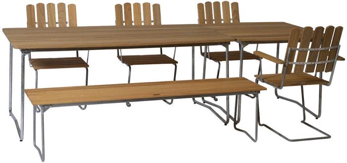 Bild 10, Bord B31 170x92 cm Oljad Ek / Varmförzinkat Stativ - Grythyttan Stålmöbler - Bonus Möbler