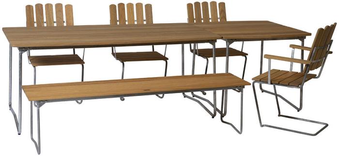 Bild 11, Bord B31 170x92 cm Oljad Ek / Varmförzinkat Stativ - Grythyttan Stålmöbler - Bonus Möbler
