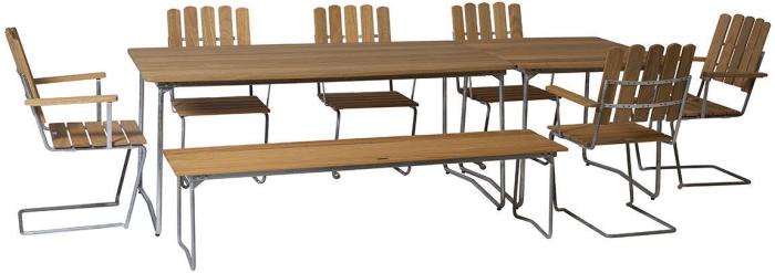 Bild 12, Bord B31 170x92 cm Oljad Ek / Varmförzinkat Stativ - Grythyttan Stålmöbler - Bonus Möbler
