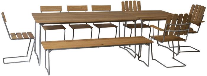 Bild 13, Bord B31 170x92 cm Oljad Ek / Varmförzinkat Stativ - Grythyttan Stålmöbler - Bonus Möbler