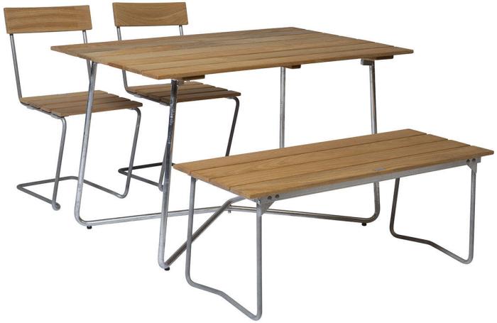 Bild 3, Bord B25A 120x70 cm Oljad Ek / Varmförzinkat Stativ - Grythyttan Stålmöbler - Bonus Möbler