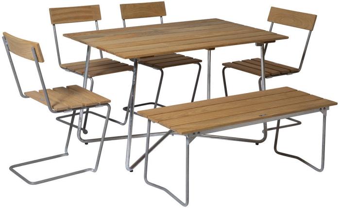 Bild 4, Bord B25A 120x70 cm Oljad Ek / Varmförzinkat Stativ - Grythyttan Stålmöbler - Bonus Möbler
