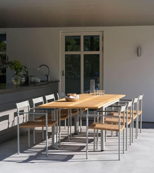 Bild 5, Lyon 152-210X92 cm Light Grey / Teak - Brafab - Bonus Möbler