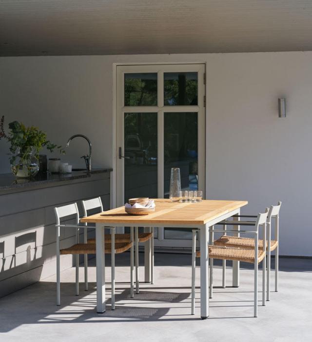 Bild 4, Lyon 152-210X92 cm Light Grey / Teak - Brafab - Bonus Möbler