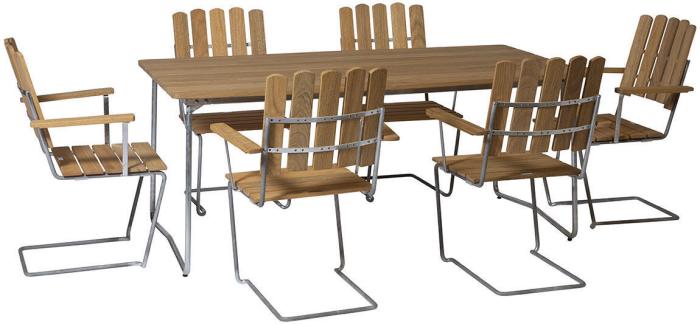 Bild 7, Bord B31 170x92 cm Oljad Ek / Varmförzinkat Stativ - Grythyttan Stålmöbler - Bonus Möbler