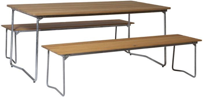 Bild 6, Bord B31 170x92 cm Oljad Ek / Varmförzinkat Stativ - Grythyttan Stålmöbler - Bonus Möbler