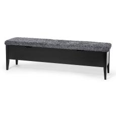 Klinte 160 cm Svartlack Gr&aring; F&aring;rskinnslook - Torkelson - Bonus M&ouml;bler