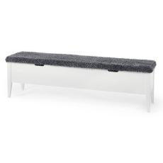 Klinte 160 cm Vitlack Gr&aring; F&aring;rskinnslook - Torkelson - Bonus M&ouml;bler