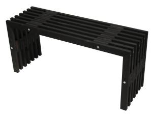 EcoFurn&reg; D-Bench 100 cm Furu Oljad svart - Hillerstorp - Bonus M&ouml;bler