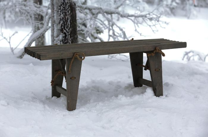 Bild 2, EcoFurn® EcoBench 120 cm Furu Oljad grå - Hillerstorp - Bonus Möbler