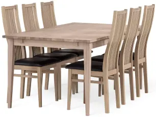 Garda 180X95 cm och Allegro Vitoljad Ek L&auml;derstolar - Torkelson - Bonus M&ouml;bler
