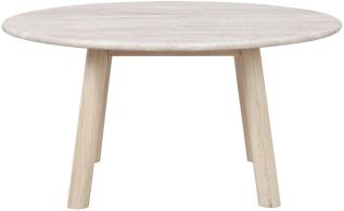 Taransay &Oslash;90 cm Beige travertin Vitpigmenterad ek - Rowico Home - Bonus M&ouml;bler