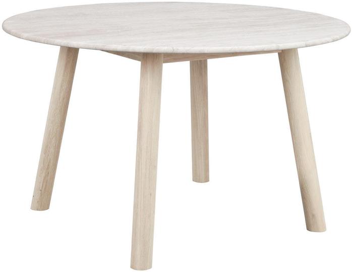 Bild 2, Taransay Ø125 cm Beige travertin Vitpigmenterad ek - Rowico Home - Bonus Möbler