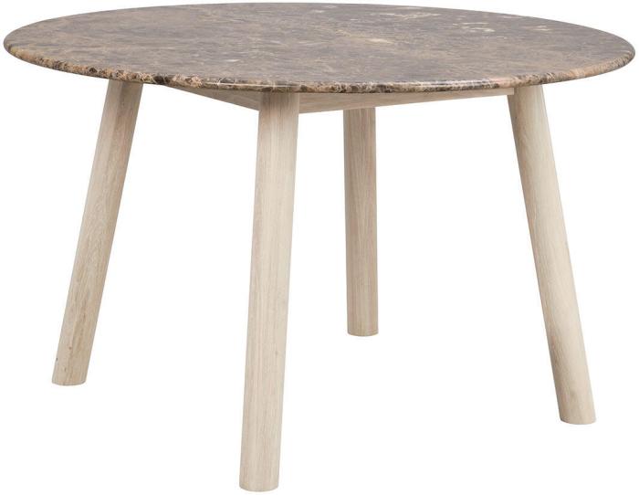 Bild 2, Taransay Ø125 cm Brun marmor Vitpigmenterad ek - Rowico Home - Bonus Möbler