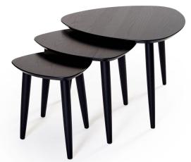 Team L&aring;g 40X40 cm Svartbetsad Ek - Bordbirger - Bonus M&ouml;bler