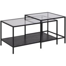 Seaford Melamin Svart / Svart - Actona Group - Bonus M&ouml;bler