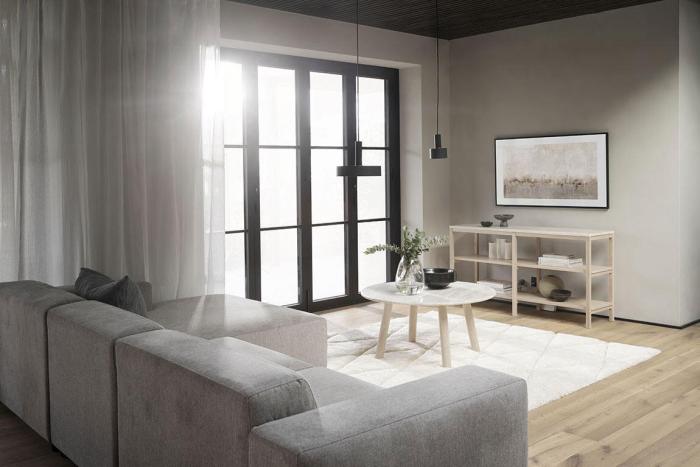 Bild 9, Taransay Ø90 cm Beige travertin Vitpigmenterad ek - Rowico Home - Bonus Möbler