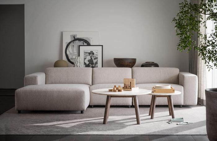 Bild 7, Taransay Ø60 cm Beige travertin Brun ek - Rowico Home - Bonus Möbler