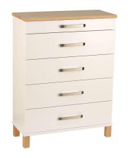 Nadja 70 cm 5 l&aring;dor Tr&auml;ben Vitlackad MDF & Vitoljad Ek - Oscarssons M&ouml;bel - Bonus M&ouml;bler