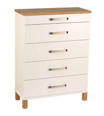 Nadja 70 cm 5 l&aring;dor Tr&auml;ben Vitlackad MDF & Oljad Ek - Oscarssons M&ouml;bel - Bonus M&ouml;bler