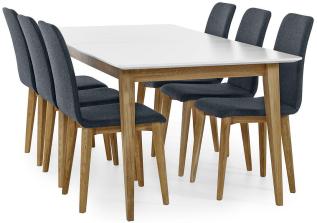 Mood 190-285X95 cm Vitlack / Oljad Ek - Torkelson - Bonus M&ouml;bler
