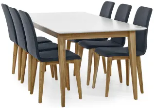Mood 190-285X95 cm Vitlack / Oljad Ek - Torkelson - Bonus M&ouml;bler