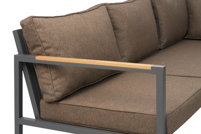 Bild 2, Cap Soffgrupp 214 cm Antracit/Brun - Brafab - Bonus Möbler
