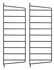 String V&auml;ggavlar 50X20 cm 2-pack Svart - String - Bonus M&ouml;bler
